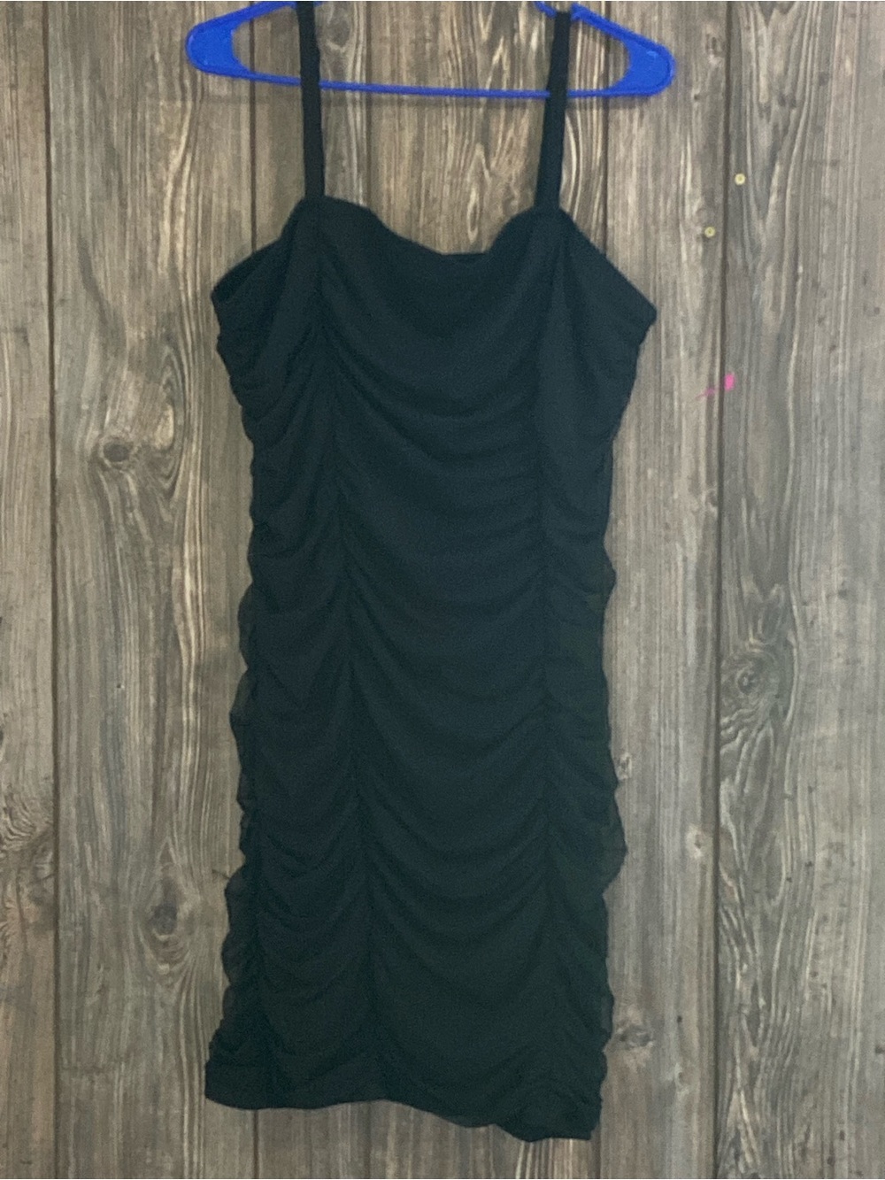 torrid Black Ruched Mini Dress with Spaghetti Straps